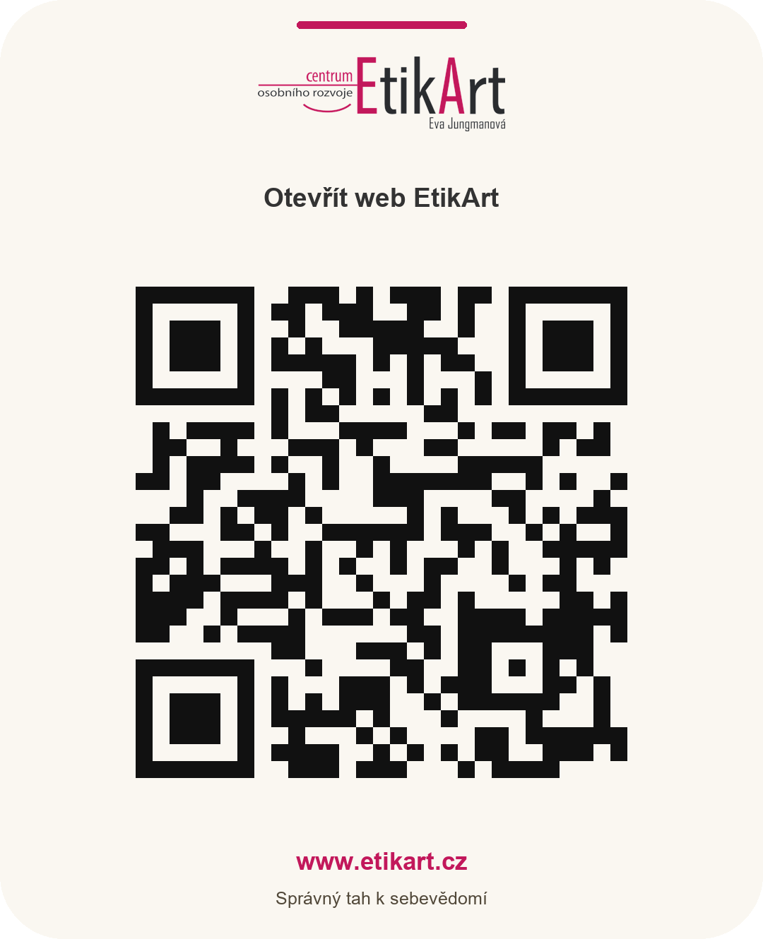 QR kód pro otevření webu www.etikart.cz